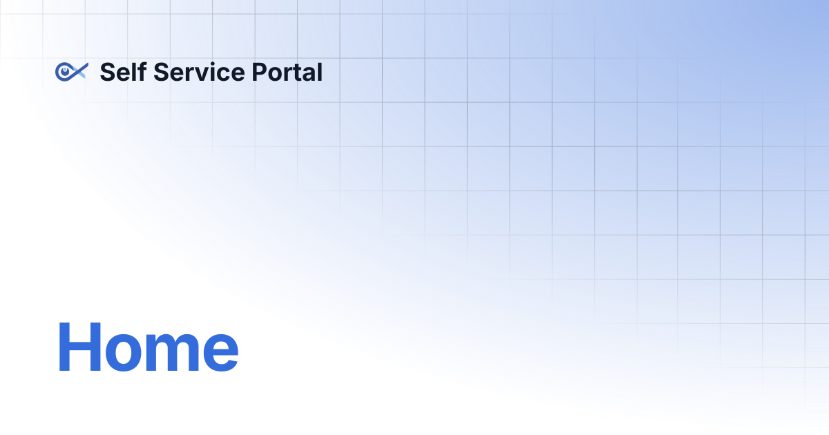 Home | Infinity Self Service Portal