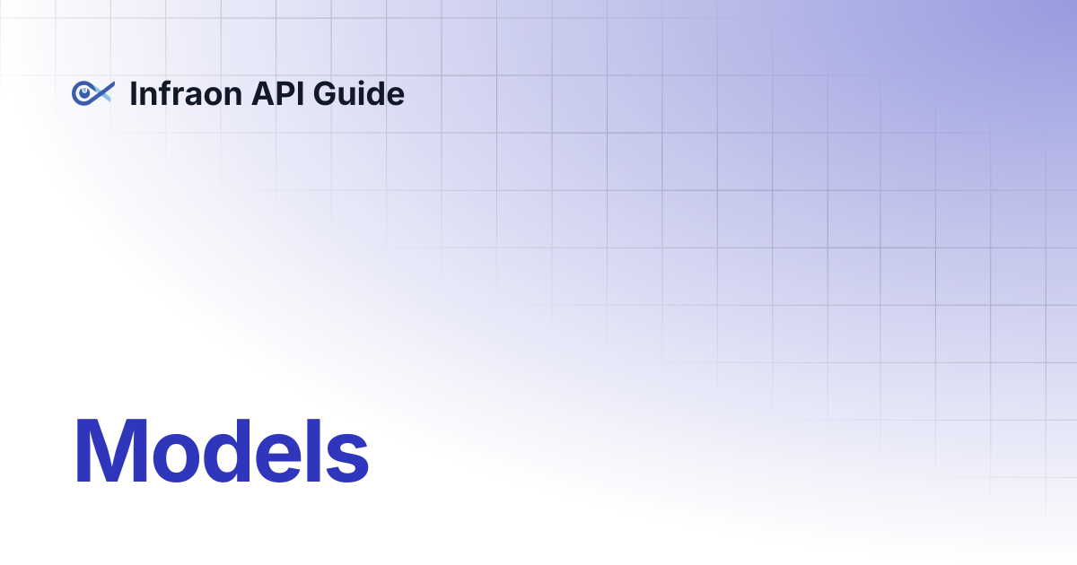 Models | Infraon API Guide