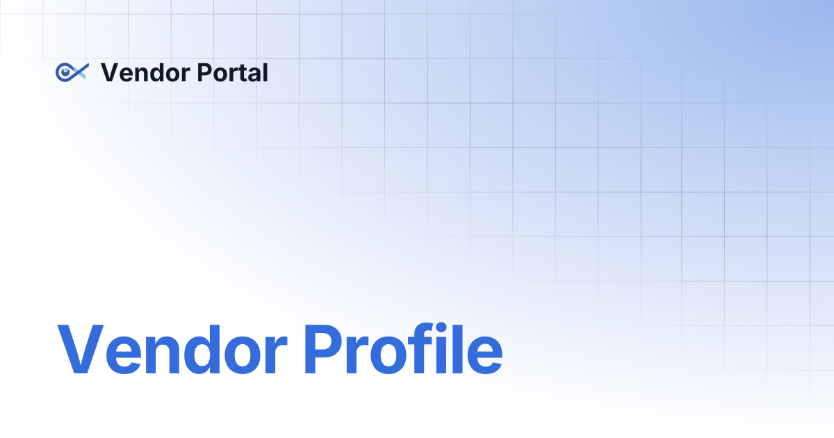 Vendor Profile | Infraon Vendor User Guide